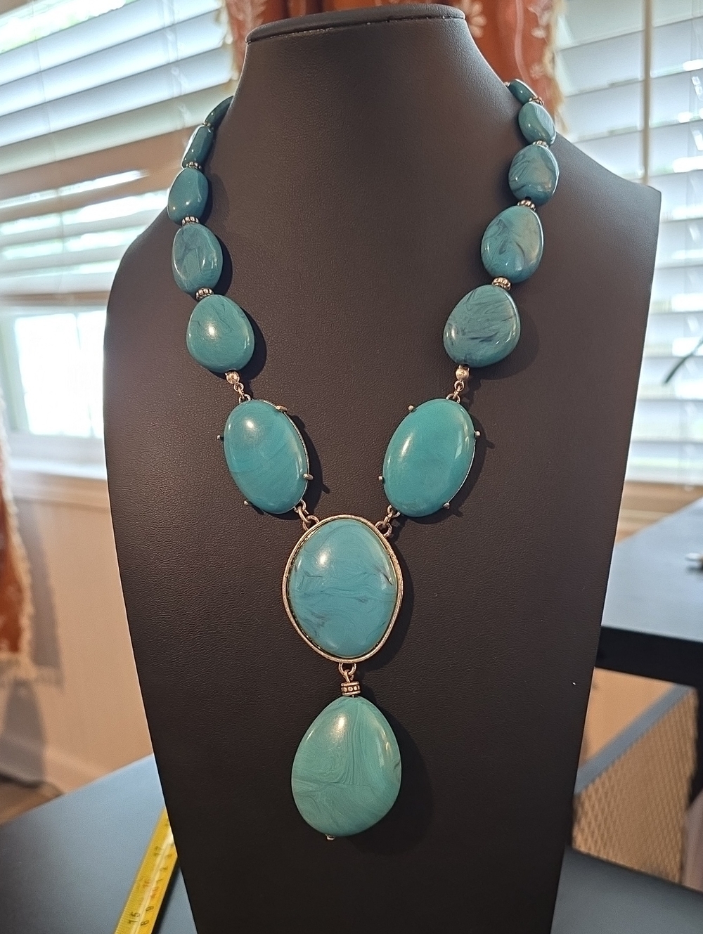 Turquoise Statement Teardrop Necklace - Women Jewelry